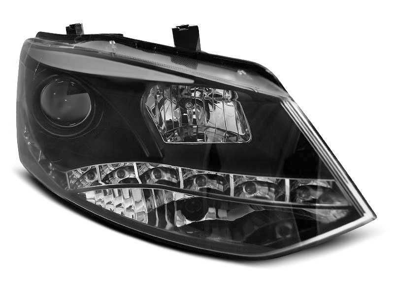 HEADLIGHTS LAMPY PRZEDNIE VW POLO 6R 09-03.14  DRL BLACK