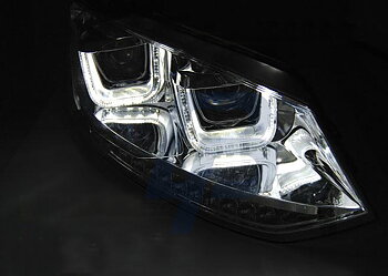 HEADLIGHTS LAMPY PRZEDNIE VW POLO 6R 09-03.14 U-TYPE LED CHROME