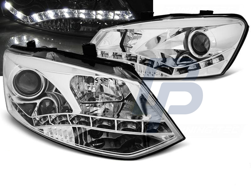 HEADLIGHTS VW POLO 6R 09-03.14  DRL CHROME - 5