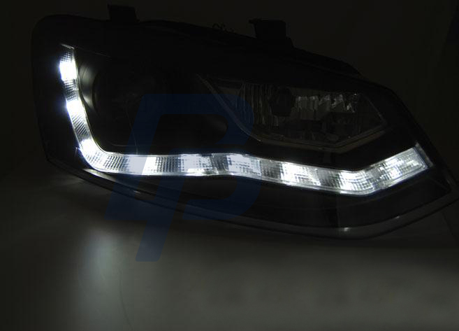 HEADLIGHTS VW POLO 6R 09-03.14 DAYLIGHT BLACK - 2