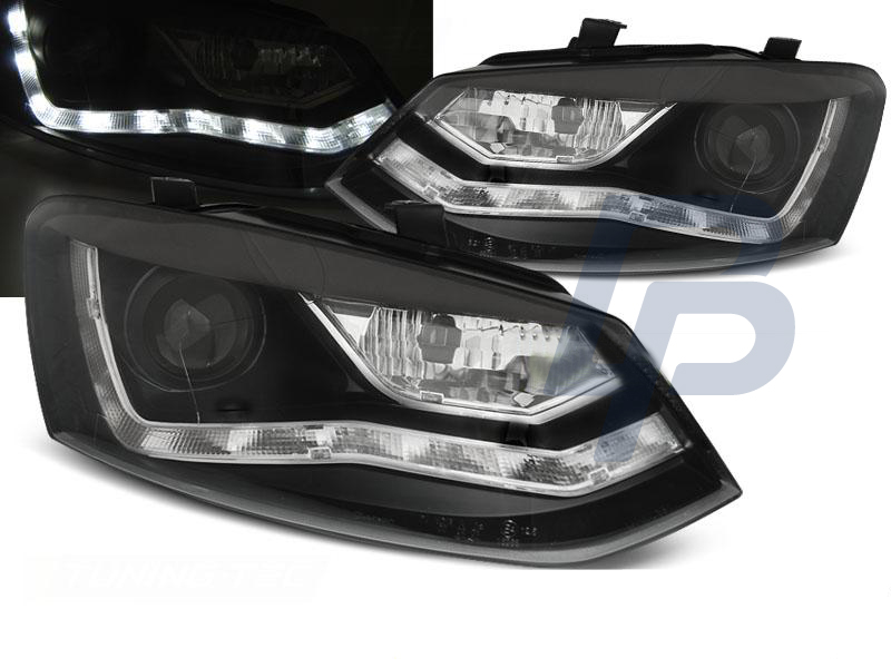 HEADLIGHTS VW POLO 6R 09-03.14 DAYLIGHT BLACK - 4