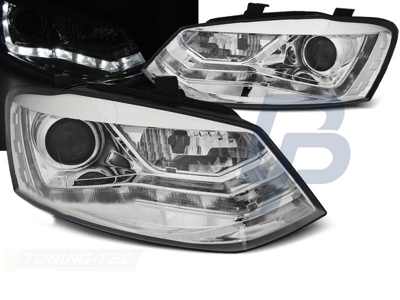 HEADLIGHTS LAMPY PRZEDNIE VW POLO 6R 09-03.14 DAYLIGHT CHROME - 5