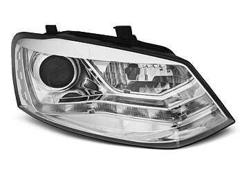 HEADLIGHTS LAMPY PRZEDNIE VW POLO 6R 09-03.14 DAYLIGHT CHROME
