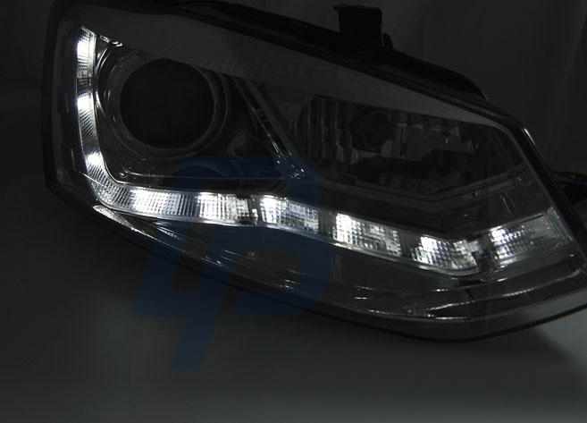 HEADLIGHTS LAMPY PRZEDNIE VW POLO 6R 09-03.14 DAYLIGHT CHROME - 2