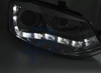 HEADLIGHTS LAMPY PRZEDNIE VW POLO 6R 09-03.14 DAYLIGHT CHROME
