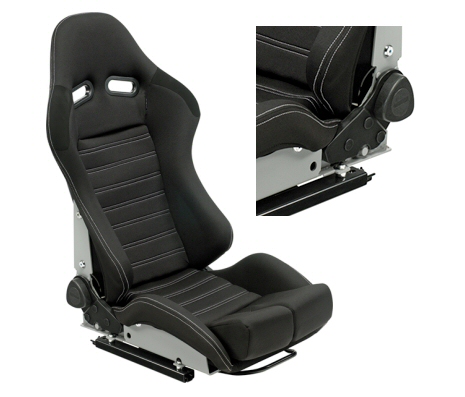SPL ADJUSTABLE RACING SEAT MODEL B5 BLACK + FIBERGLASS BACK