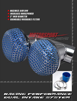 SIX-PERFORMANCE UNIVERSAL HKS STYLE DUAL FILTER