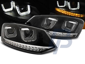 HEADLIGHTS VW POLO 6R 09-03.14 U-TYPE LED SEQ CHROME