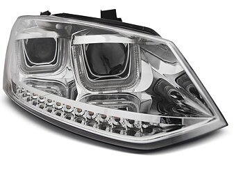 HEADLIGHTS VW POLO 6R 09-03.14 U-TYPE LED SEQ CHROME