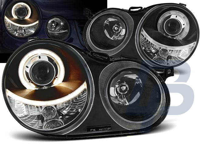 HEADLIGHTS VW POLO 9N 11.01-04.05 ANGEL EYES BLACK - 2