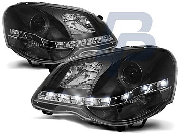 HEADLIGHTS VW POLO 9N3 04.05-09 DAYLIGHT BLACK