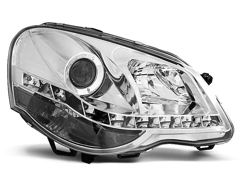 HEADLIGHTS VW POLO 9N3 04.05-09 DAYLIGHT CHROME
