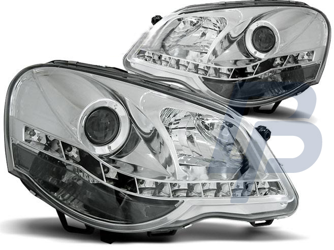 HEADLIGHTS VW POLO 9N3 04.05-09 DAYLIGHT CHROME - 2