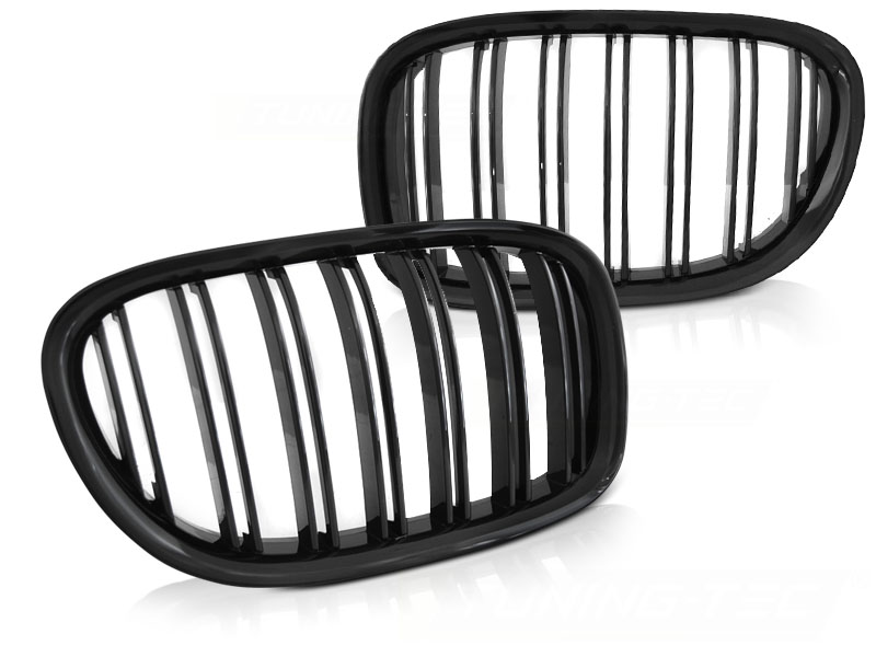 GRILL BLANK SVART DUBBELRIBBAD TILL BMW F01 2009-2015