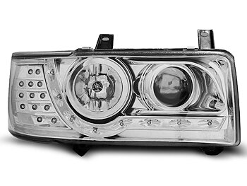 HEADLIGHTS VW T4 90-03.03 TRANSPORTER DAYLIGHT CHROME LED INDICATION