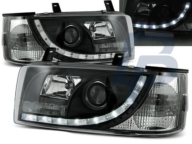 HEADLIGHTS VW T4 90-03.03 TRANSPORTER DAYLIGHT BLACK - 2