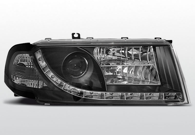 SKODA OCTAVIA 01-04 R8 STYLE LED HEADLIGHTS BLACK V1