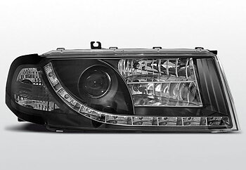 SKODA OCTAVIA 01-04 R8 STYLE LED HEADLIGHTS BLACK V1