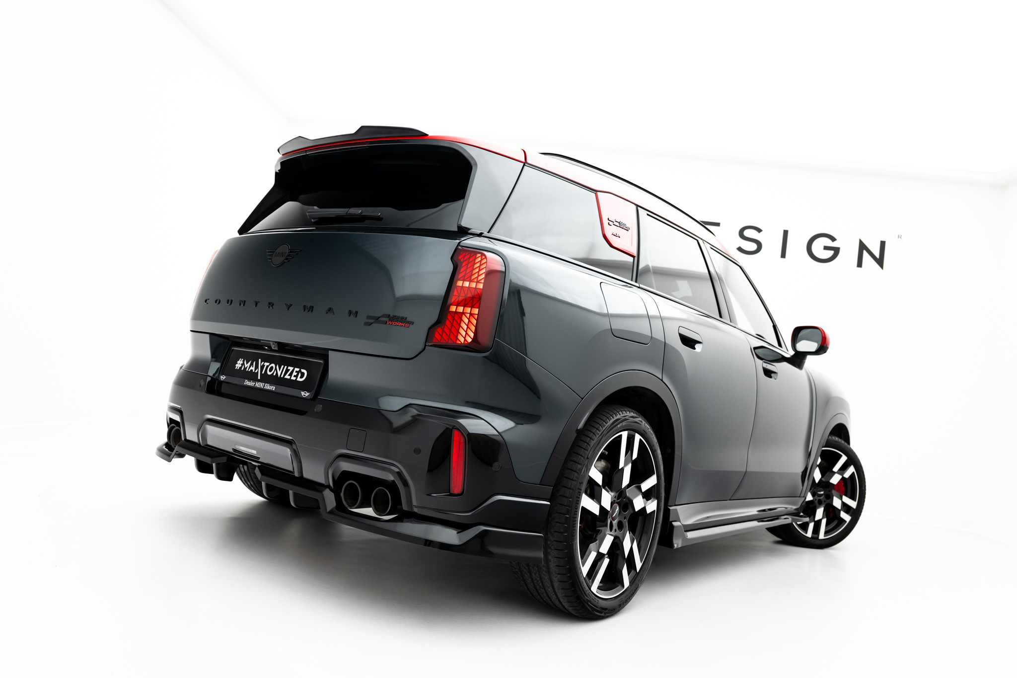 REAR SPLITTER (WITH VERTICAL BARS) SUITABLE FOR MINI COUNTRYMAN JCW U25 – MAXTON DESIGN - 6