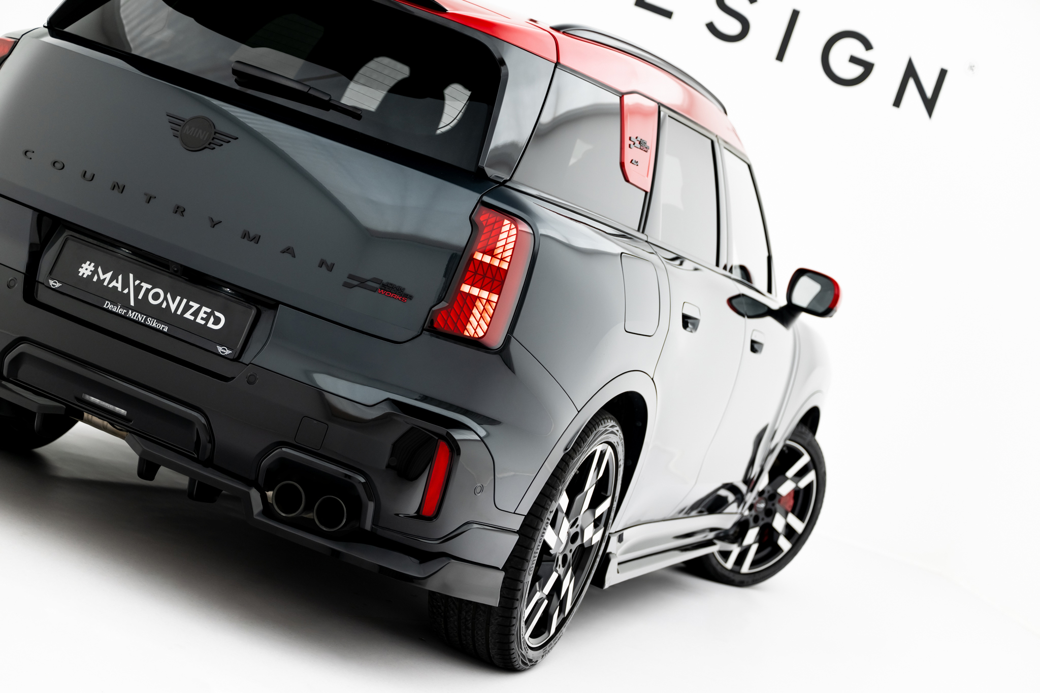 REAR SPLITTER (WITH VERTICAL BARS) SUITABLE FOR MINI COUNTRYMAN JCW U25 – MAXTON DESIGN - 2