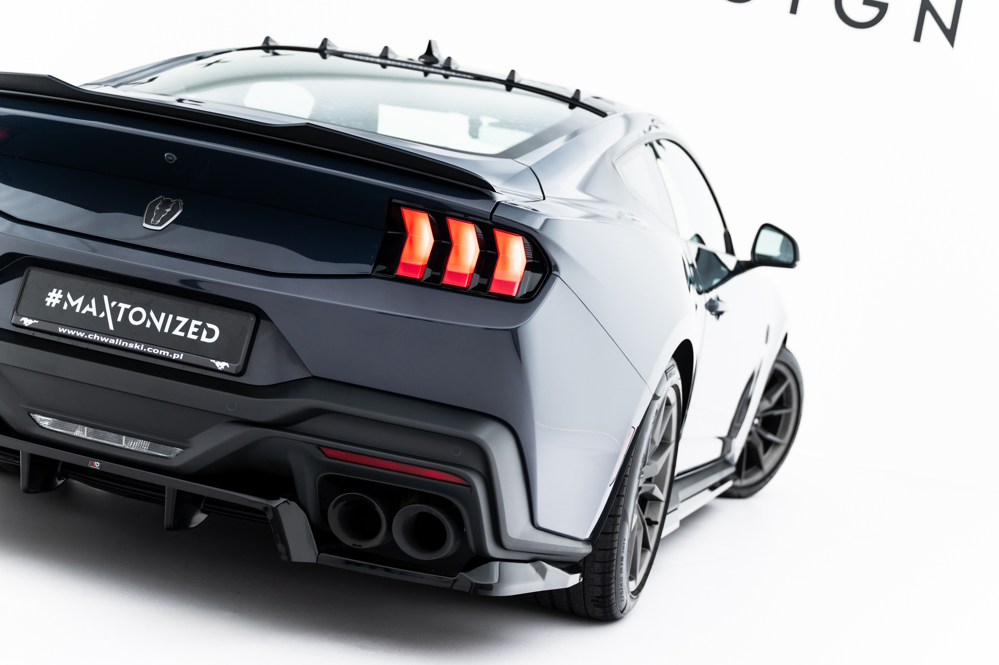 REAR SPLITTER (WITH VERTICAL BARS) SUITABLE FOR FORD MUSTANG DARK HORSE MK7 – MAXTON DESIGN - 2