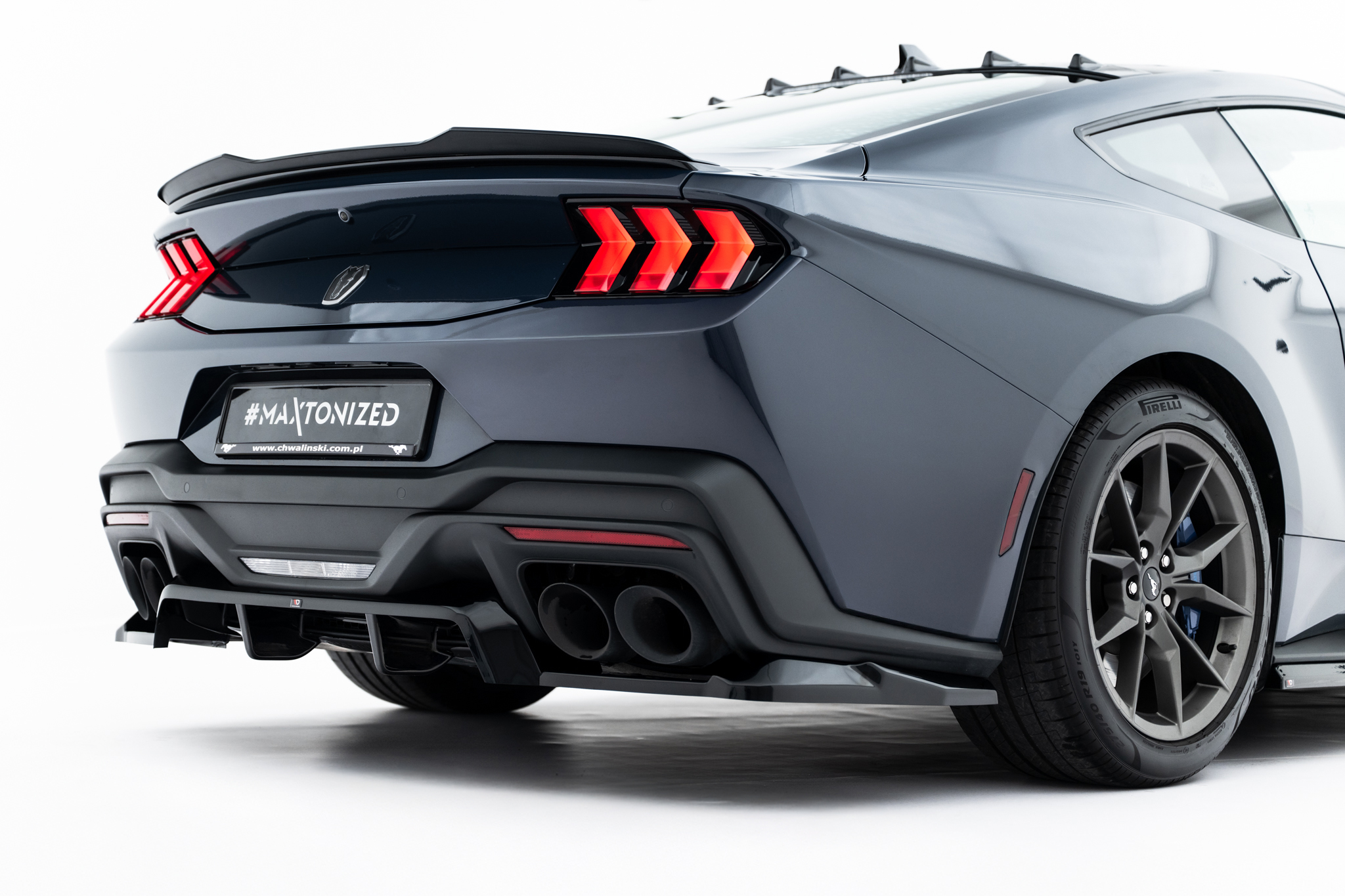 REAR SPLITTER (WITH VERTICAL BARS) SUITABLE FOR FORD MUSTANG DARK HORSE MK7 – MAXTON DESIGN - 3