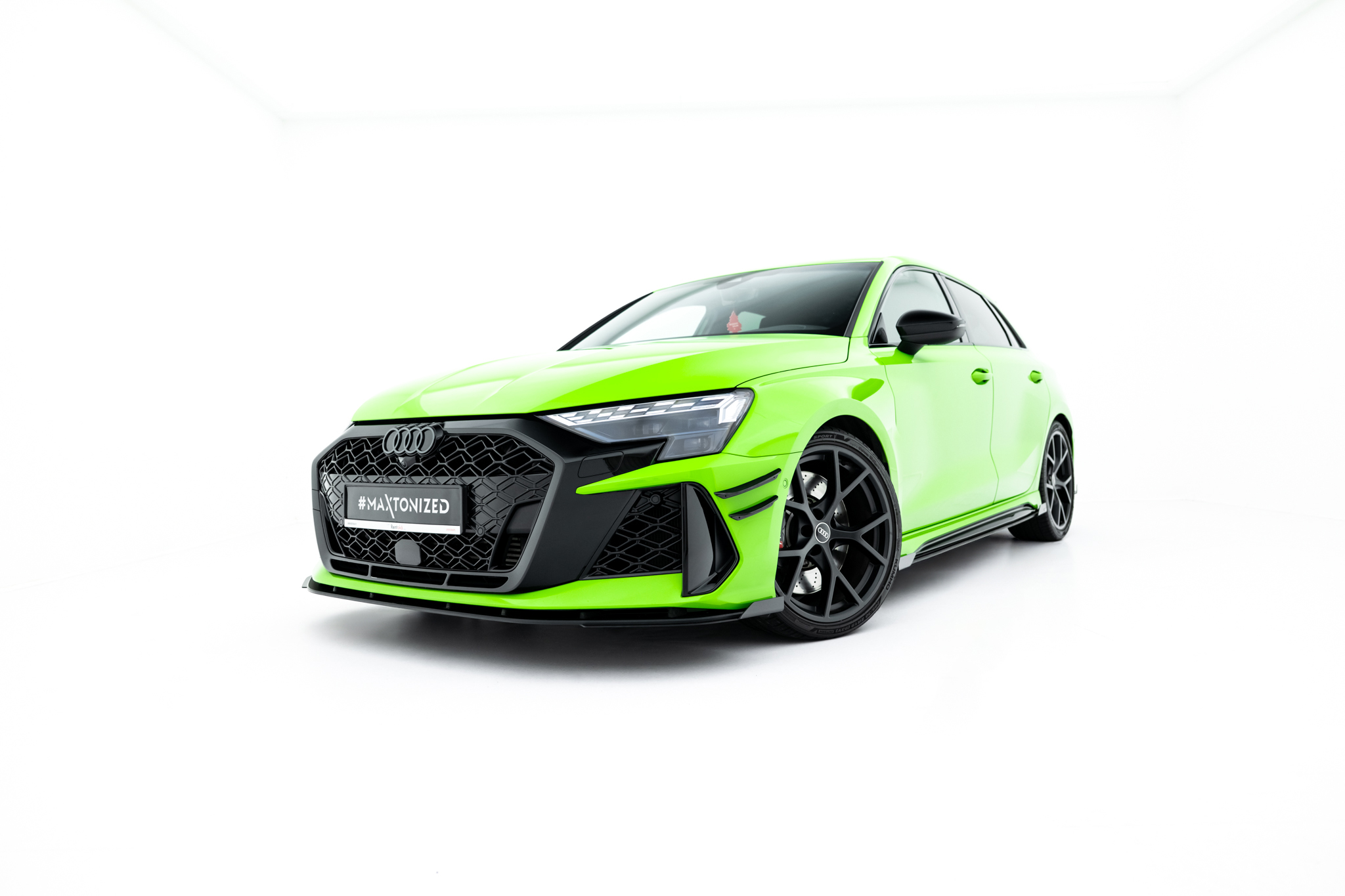 STREET PRO FRONT SPLITTER + FLAPS SUITABLE FOR AUDI RS3 SPORTBACK 8Y FACELIFT – MAXTON DESIGN - 3