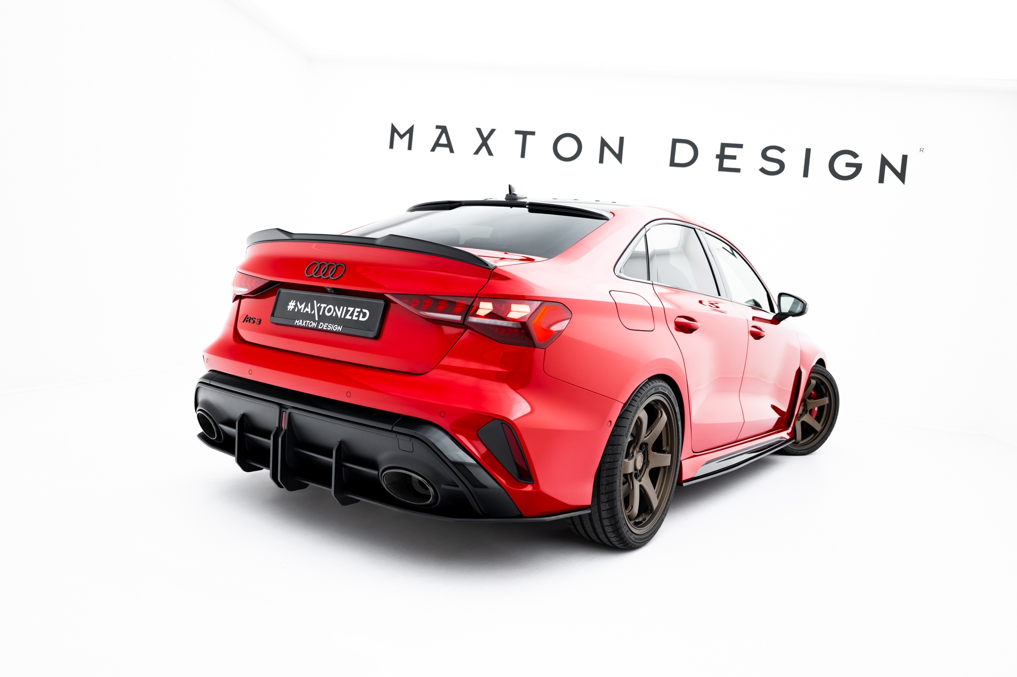 STREET PRO REAR DIFFUSER SUITABLE FOR AUDI RS3 SEDAN 8Y FACELIFT – MAXTON DESIGN - 3