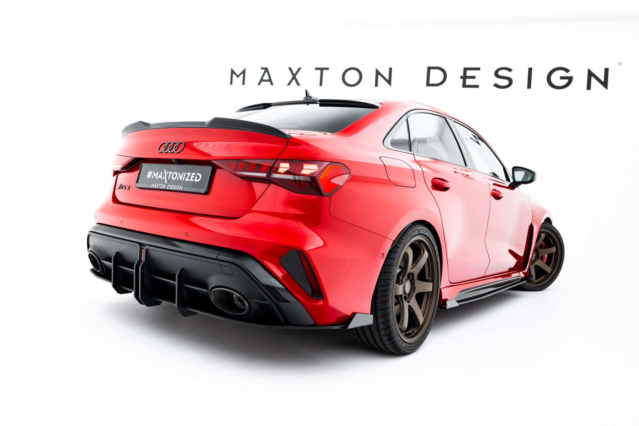 STREET PRO REAR DIFFUSER + FLAPS SUITABLE FOR AUDI RS3 SEDAN 8Y FACELIFT – MAXTON DESIGN - 4