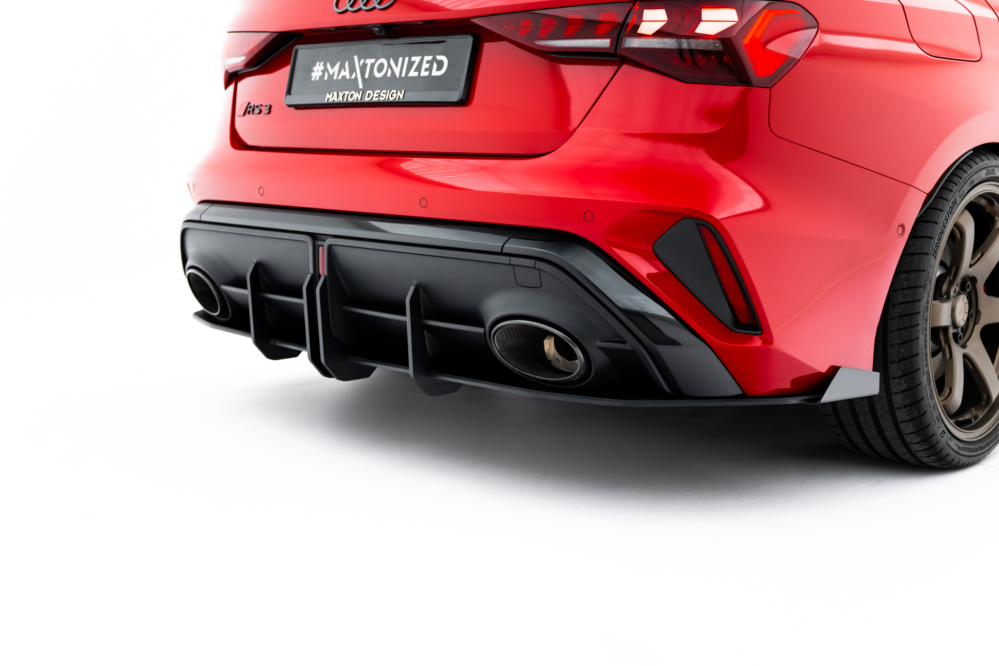 STREET PRO REAR DIFFUSER + FLAPS SUITABLE FOR AUDI RS3 SEDAN 8Y FACELIFT – MAXTON DESIGN - 3