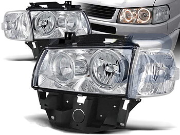 HEADLIGHTS VW T4 08.96-03.03 BUS ANGEL EYES CHROME