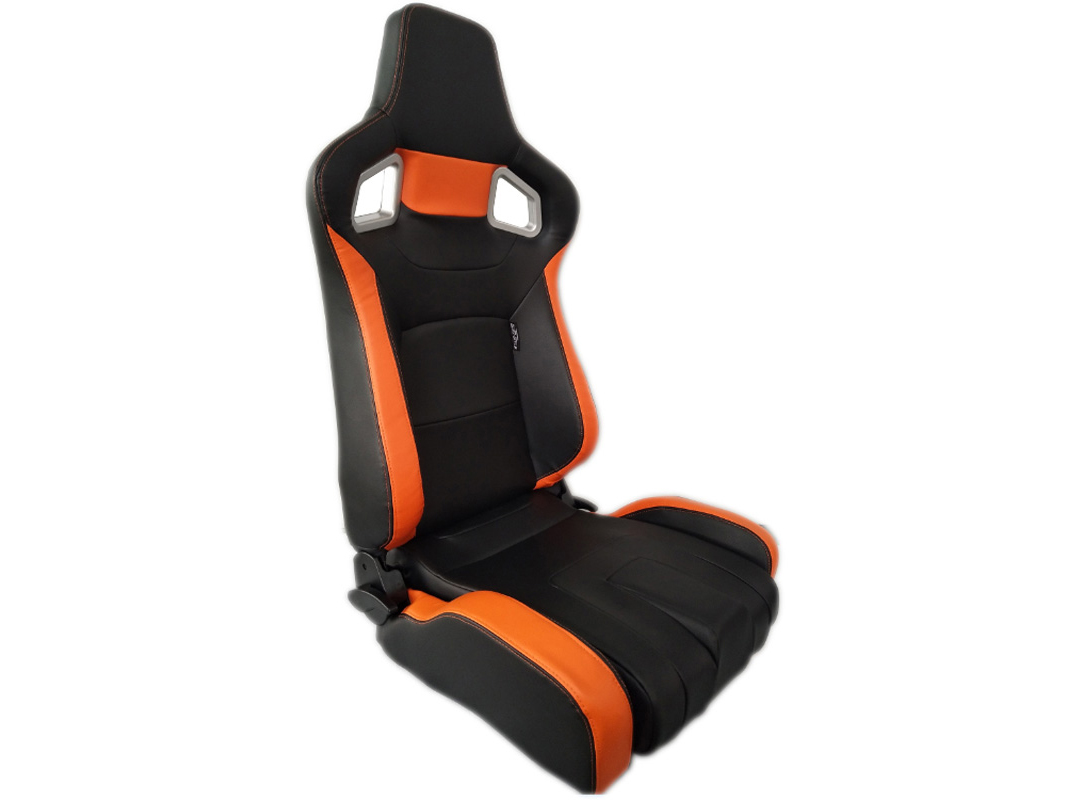 SPL ADJUSTABLE RACING SEAT MODEL RS6 V2 BLACK/ORANGE PVC