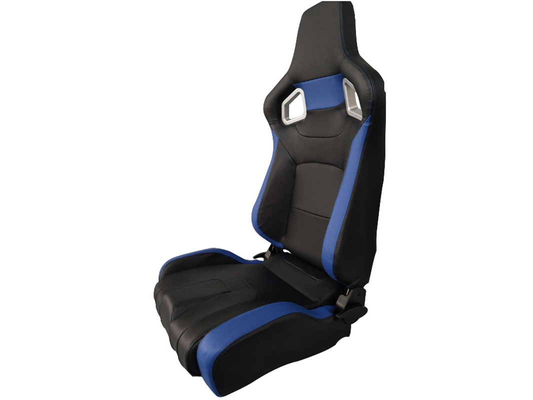 SPL ADJUSTABLE RACING SEAT MODEL RS6 V2 BLACK/BLUE PVC - 2