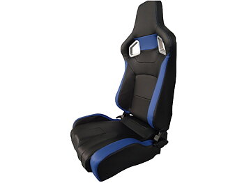 SPL ADJUSTABLE RACING SEAT MODEL RS6 BLACK/BLUE PVC