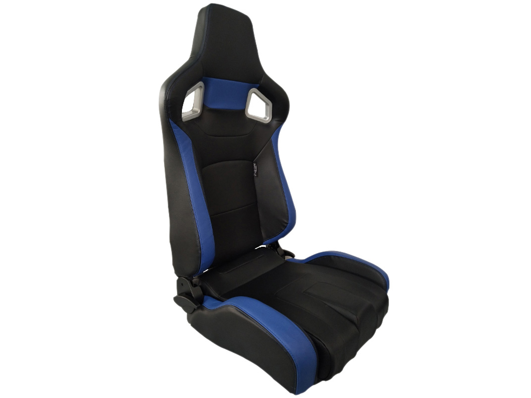 SPL ADJUSTABLE RACING SEAT MODEL RS6 V2 BLACK/BLUE PVC