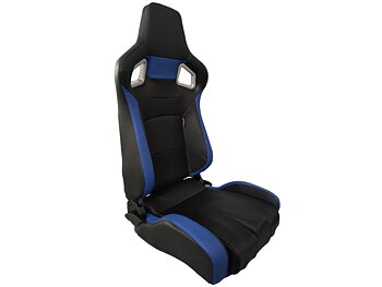 SPL ADJUSTABLE RACING SEAT MODEL RS6 BLACK/BLUE PVC