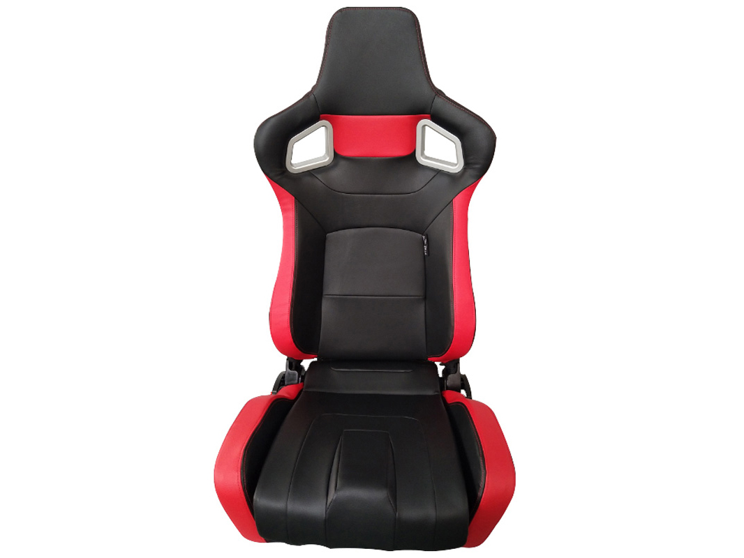 SPL ADJUSTABLE RACING SEAT MODEL RS6 V2 BLACK/RED PVC - 3