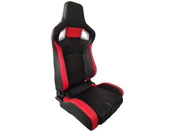 SPL ADJUSTABLE RACING SEAT MODEL RS6 BLACK/RED PVC