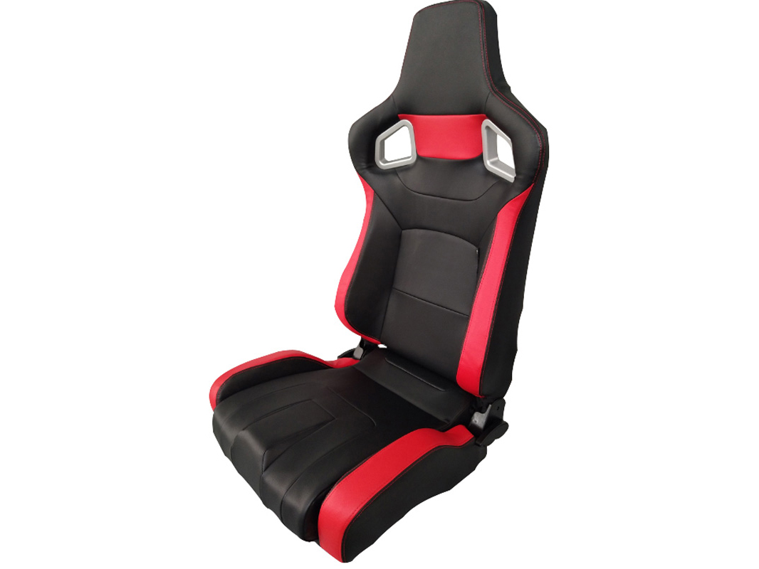 SPL ADJUSTABLE RACING SEAT MODEL RS6 V2 BLACK/RED PVC - 2