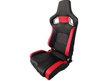 SPL ADJUSTABLE RACING SEAT MODEL RS6 BLACK/RED PVC