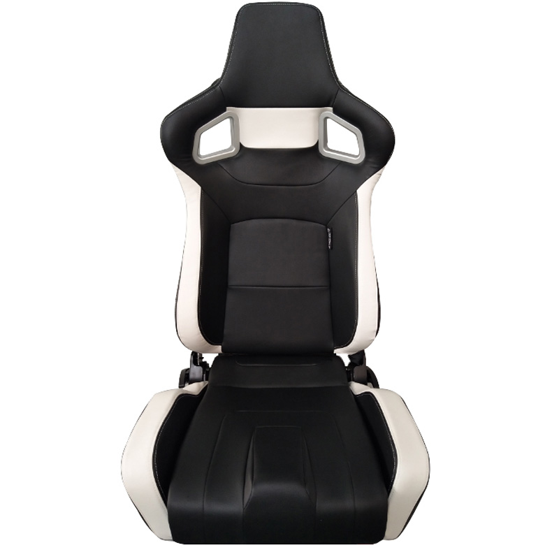 SPL ADJUSTABLE RACING SEAT MODEL RS6 V2 BLACK/WHITE PVC - 3