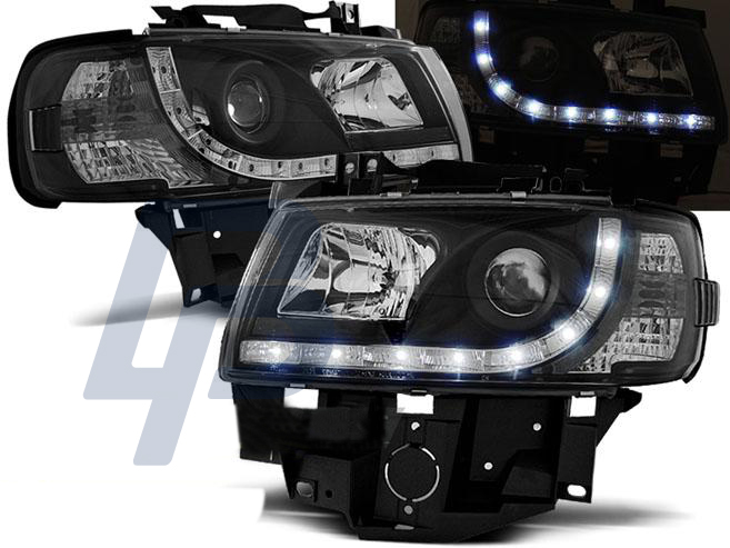HEADLIGHTS VW T4 08.96-03.03 BUS DAYLIGHT BLACK - 2