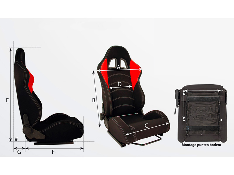SPL ADJUSTABLE RACING SEAT MODEL RS6 V2 BLACK/BLUE FABRIC - 5