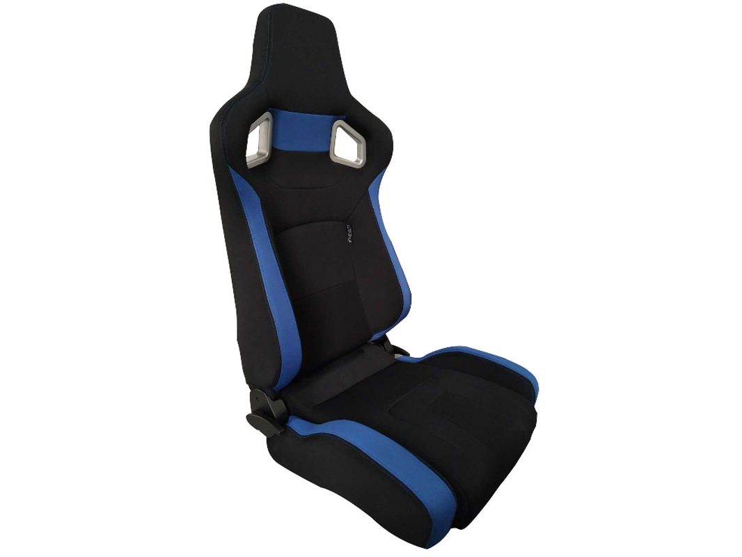 SPL ADJUSTABLE RACING SEAT MODEL RS6 V2 BLACK/BLUE FABRIC