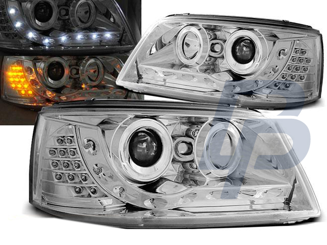 HEADLIGHTS VW T5 04.03-08.09 DAYLIGHT CHROME - 2