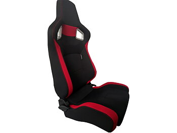 SPL ADJUSTABLE RACING SEAT MODEL RS6 BLACK/RED FABRIC