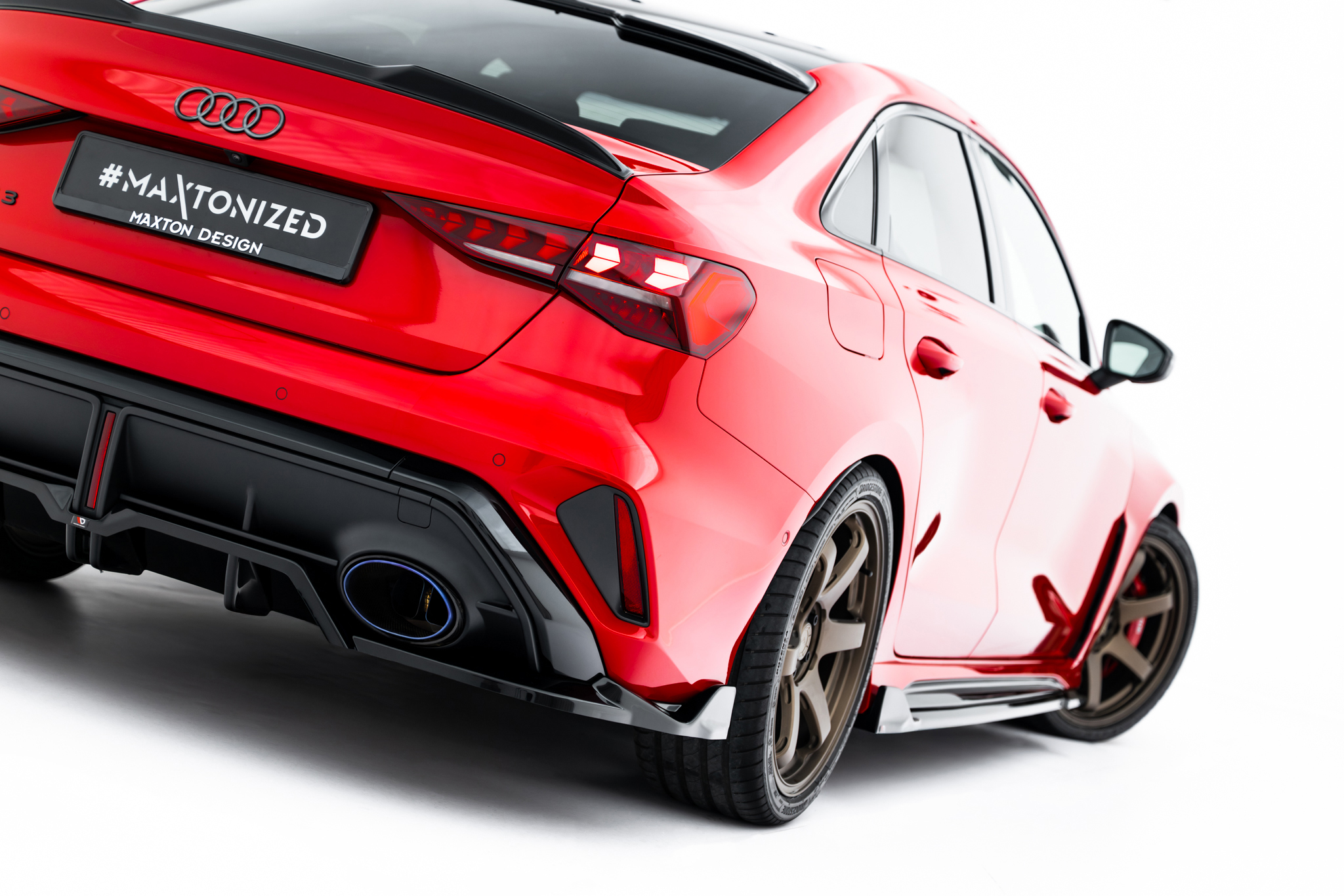 REAR SPLITTER (WITH VERTICAL BARS) V.2 SUITABLE FOR AUDI RS3 SEDAN 8Y FACELIFT – MAXTON DESIGN - 3