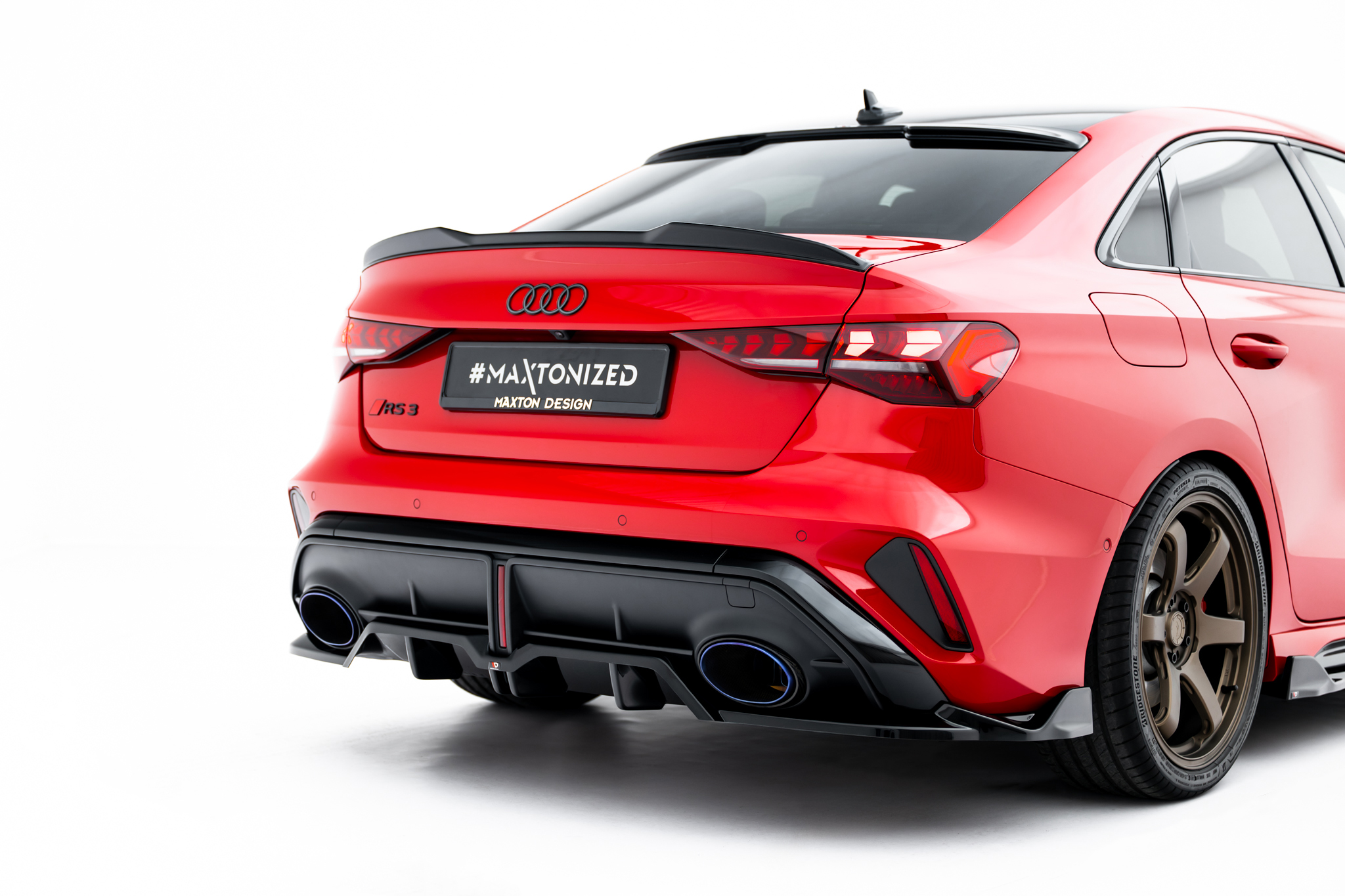 REAR SPLITTER (WITH VERTICAL BARS) V.2 SUITABLE FOR AUDI RS3 SEDAN 8Y FACELIFT – MAXTON DESIGN - 4