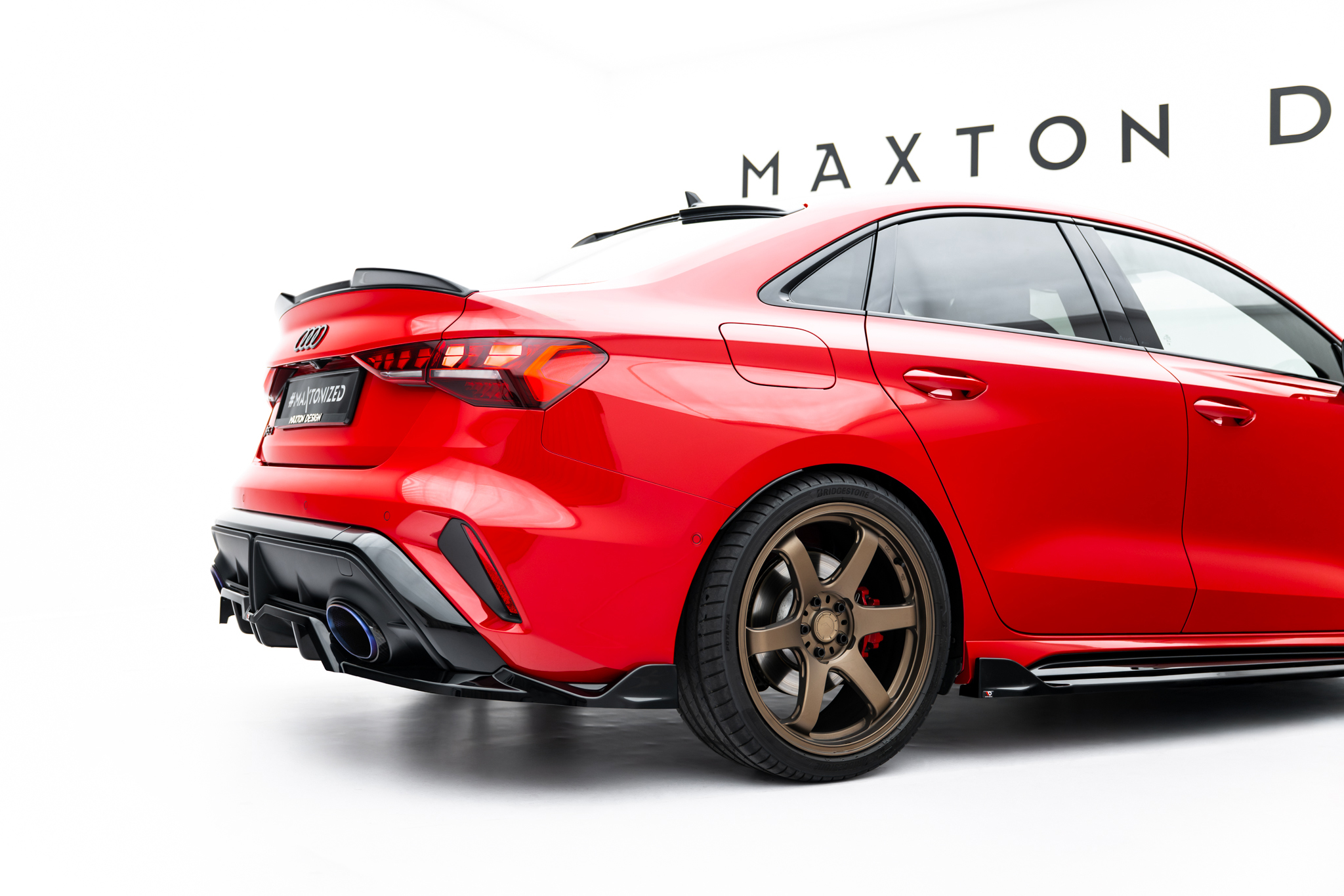 REAR SPLITTER (WITH VERTICAL BARS) V.2 SUITABLE FOR AUDI RS3 SEDAN 8Y FACELIFT – MAXTON DESIGN - 6