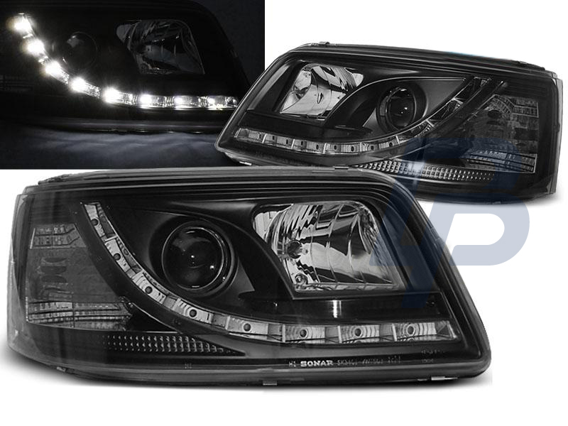 HEADLIGHTS VW T5 04.03-08.09 TRU DRL BLACK - 3